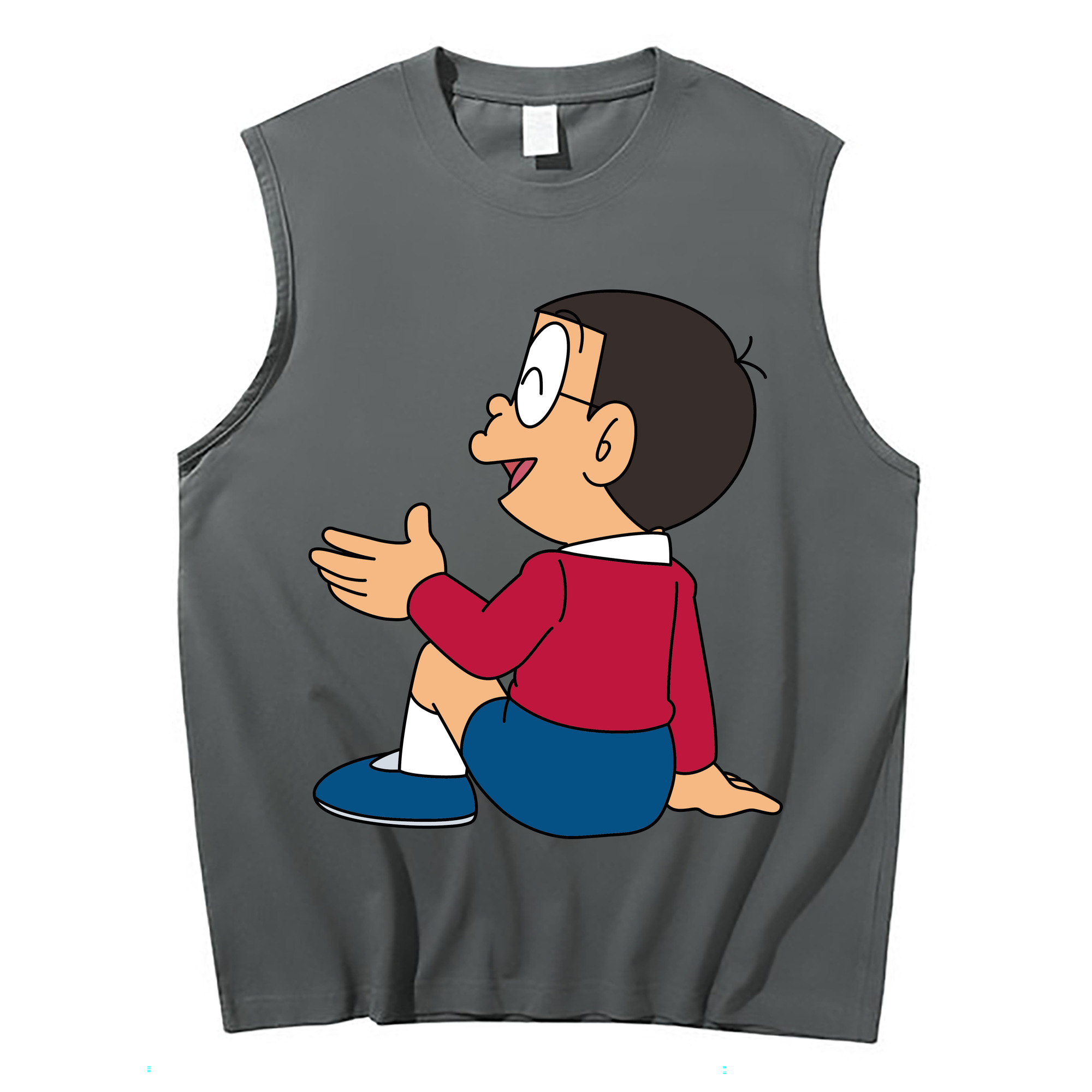 （画像用） ドラえもん 野比 のび太 Doraemon Nobita Nobi コットン100％タンクトップ（フロントプリント）